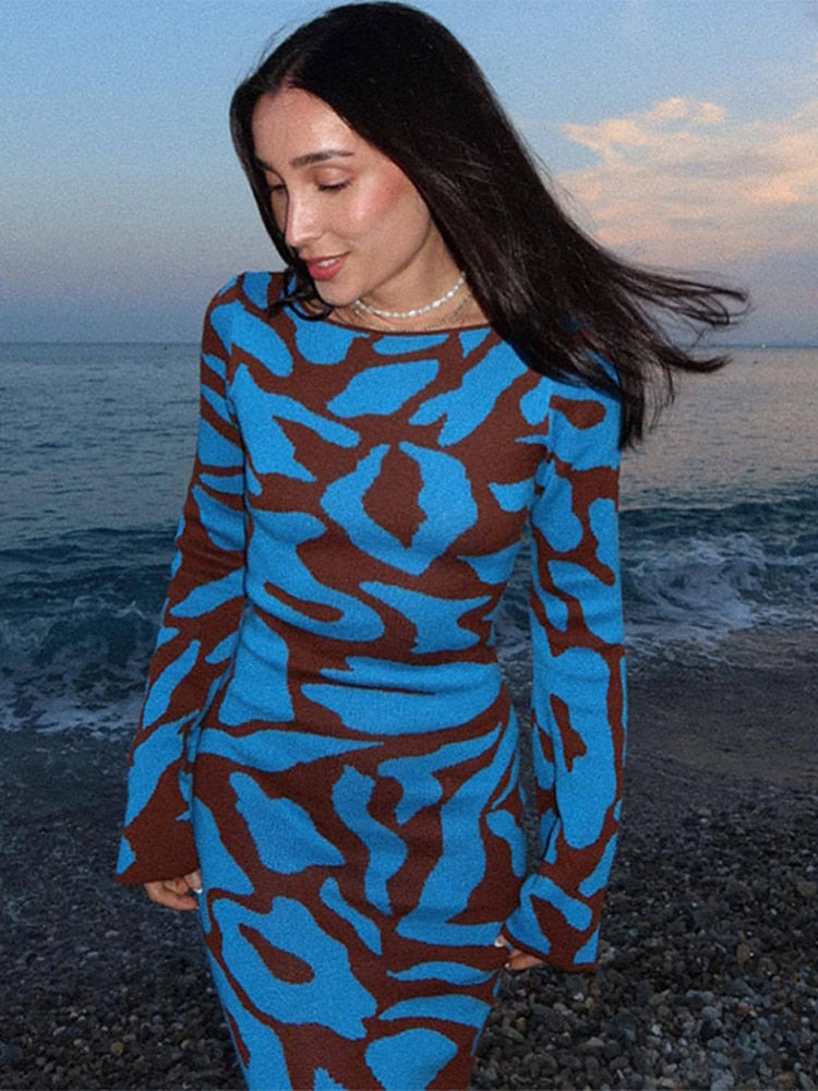 Portia™ - Elegant long-sleeved knitted dress