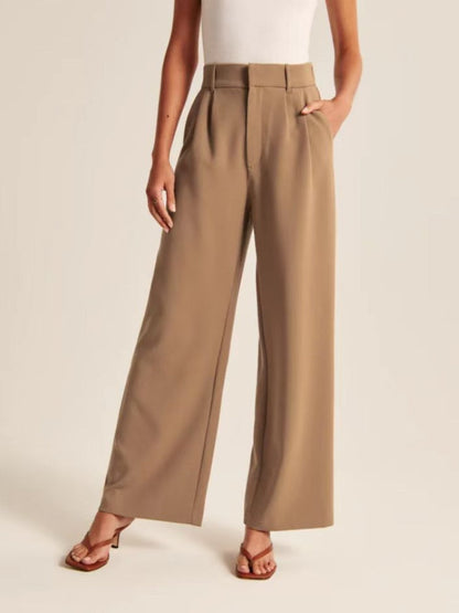 Celine Montclaire™️- Casual high-waisted wide-leg trousers