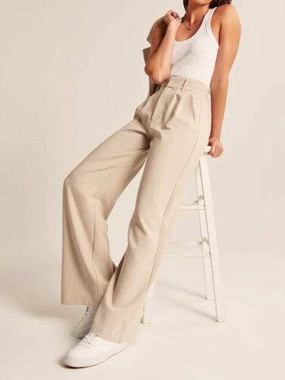 Celine Montclaire™️- Casual high-waisted wide-leg trousers