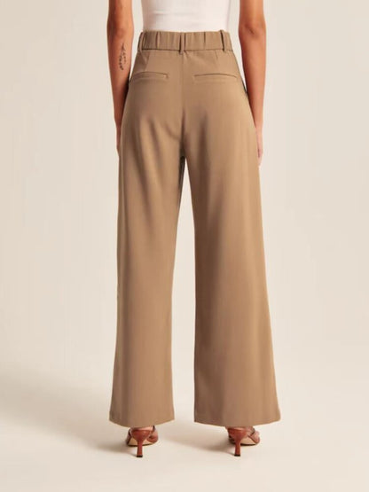 Celine Montclaire™️- Casual high-waisted wide-leg trousers