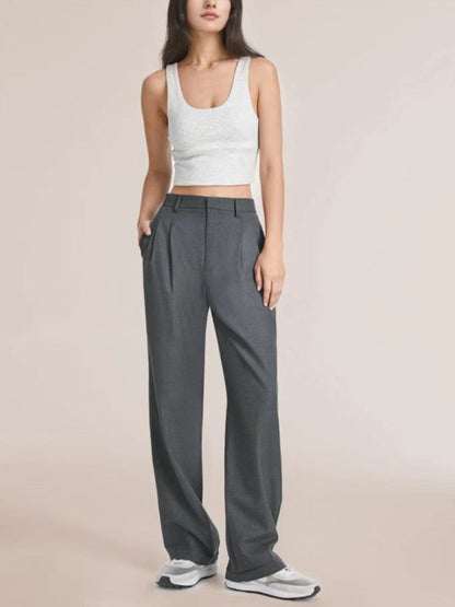 Celine Montclaire™️- Casual high-waisted wide-leg trousers