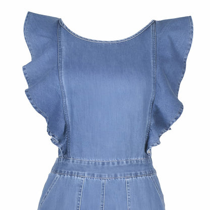 DenimDynasty™ - Open Back Denim Jumpsuit [Last Day Discount]