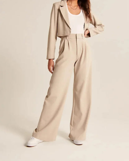 Celine Montclaire™️- Casual high-waisted wide-leg trousers
