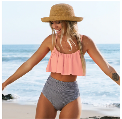 Wendy™ - Ruffle Top and High-Waisted Bikini Bottom [Last Day Discount]