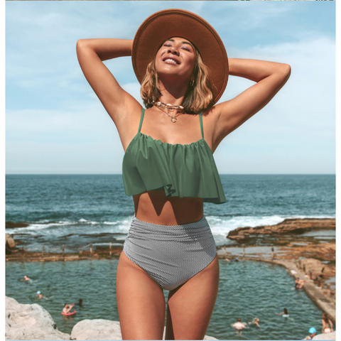 Wendy™ - Ruffle Top and High-Waisted Bikini Bottom [Last Day Discount]