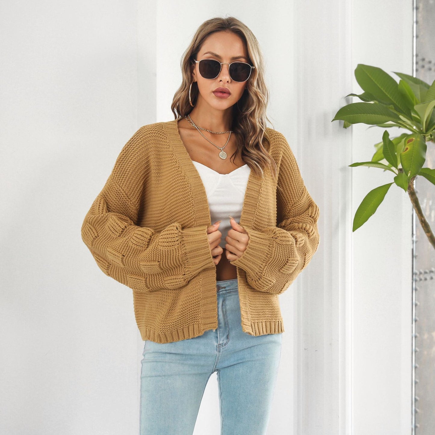 Lilie™ - Chic &amp; cozy cardigan with puff sleeves