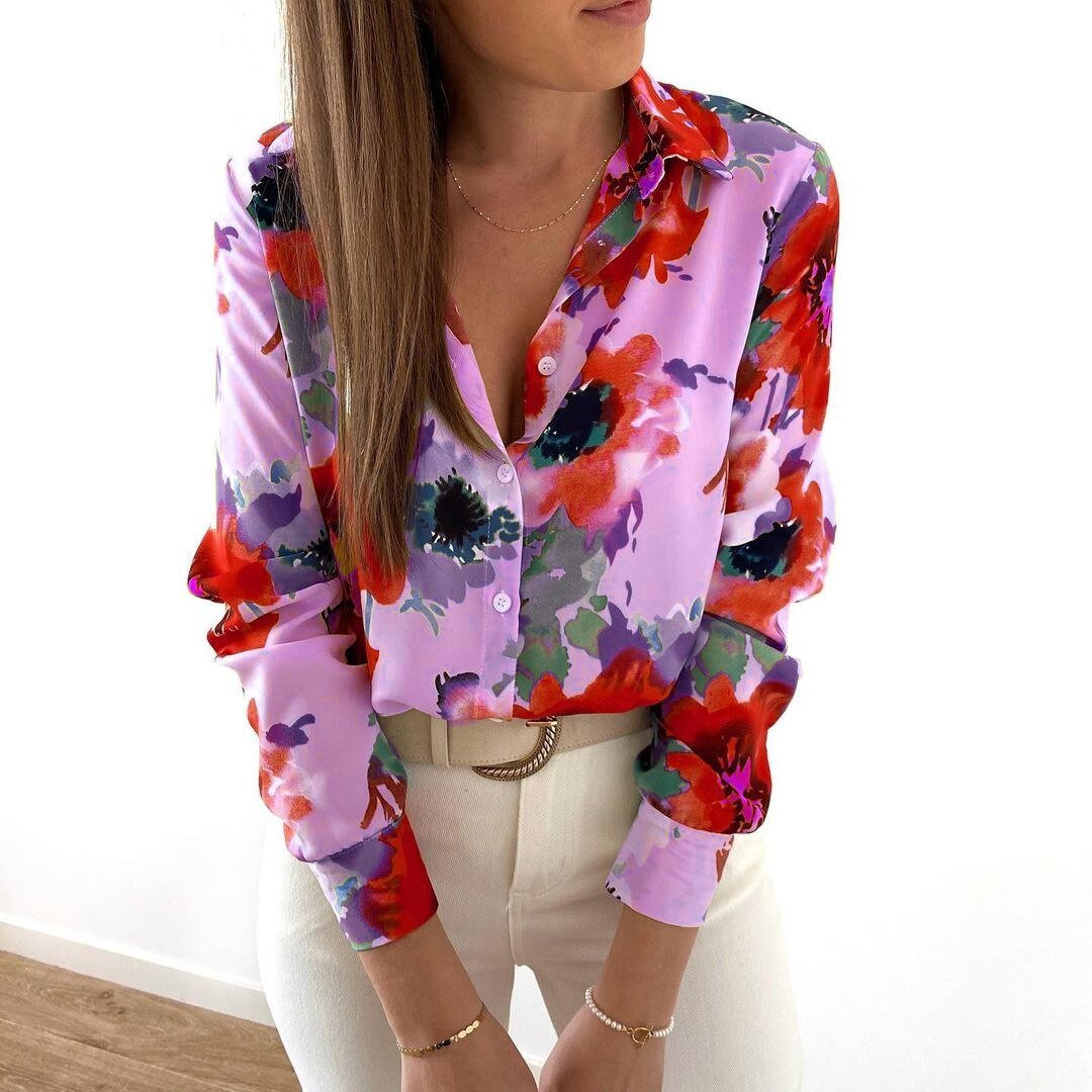 Kely™ - Elegant floral print shirt
