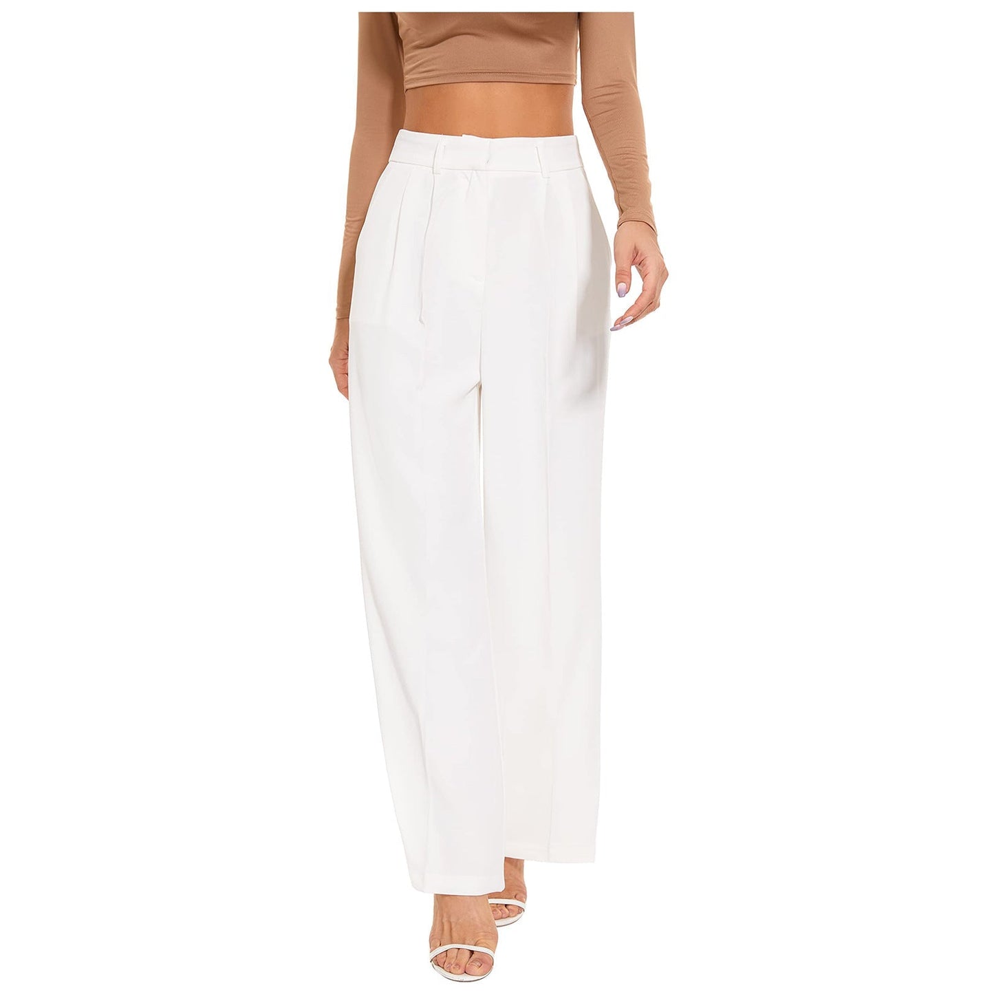 Celine Montclaire™️- Casual high-waisted wide-leg trousers
