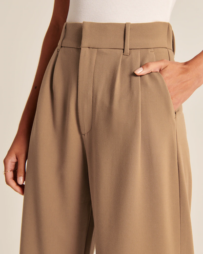 Celine Montclaire™️- Casual high-waisted wide-leg trousers
