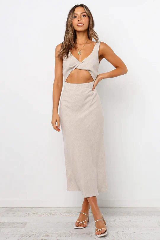 Lily | Wrap-style midi dress