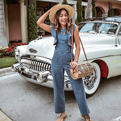 DenimDynasty™ - Open Back Denim Jumpsuit [Last Day Discount]